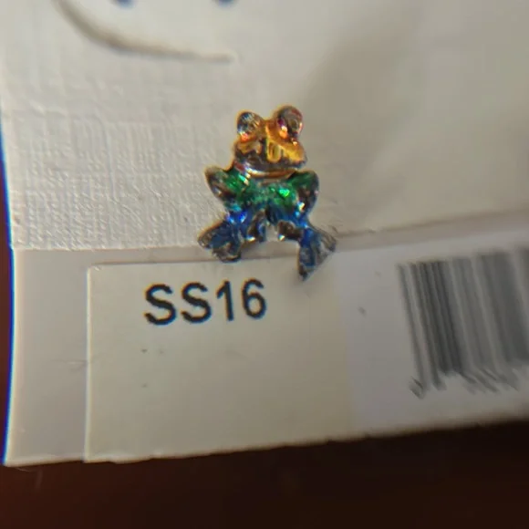 NWT!! Rainbow Frog Post Earrings - Picture 2 of 5